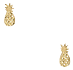Gold pineapple stud earrings