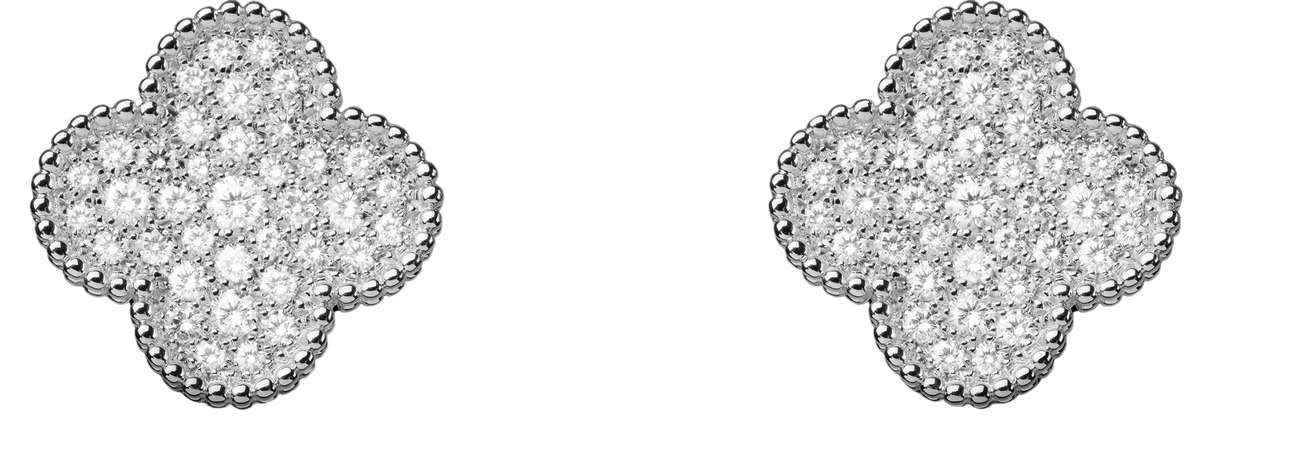 Van Cleef & Arpels - Magic Alhambra earrings 18K white gold, Diamond