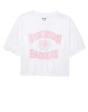 Tailgate Women's Wisconsin Badgers Cropped Graphic T-Shirt