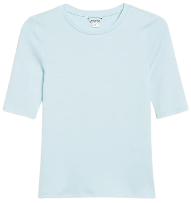 Light blue fitted soft t-shirt - Light blue - Monki WW