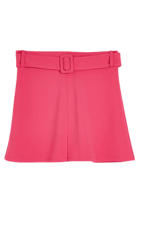 Pink belted mini skirt | River Island