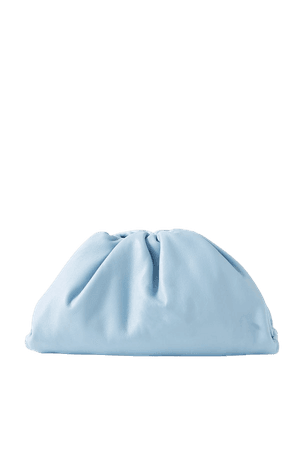 Light blue The Pouch small gathered leather clutch | Bottega Veneta | NET-A-PORTER