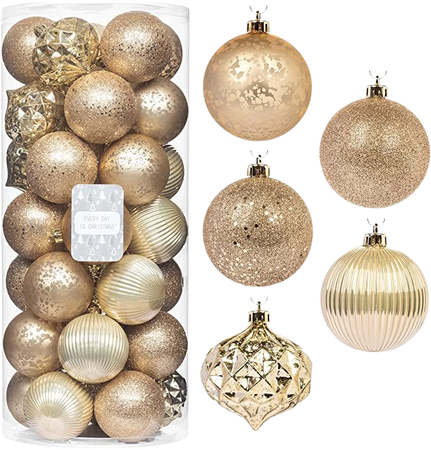 Amazon.com: Every Day is Christmas 50ct 57mm/2.24" Christmas Ornaments, Shatterproof Christmas Tree Ornaments Set, Christmas Balls Decoration (Garden Country Woodland) : Home & Kitchen