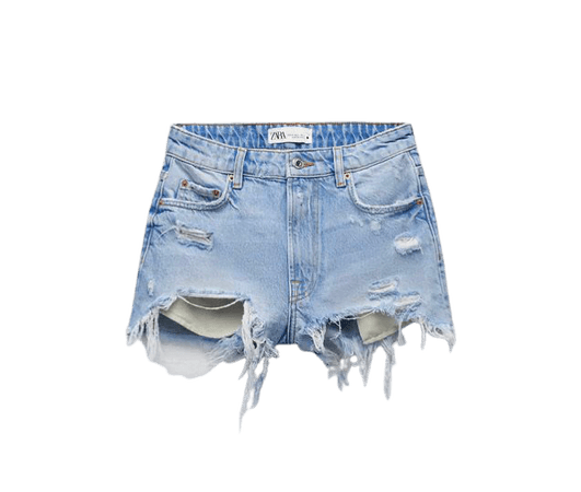 Distressed jean shorts