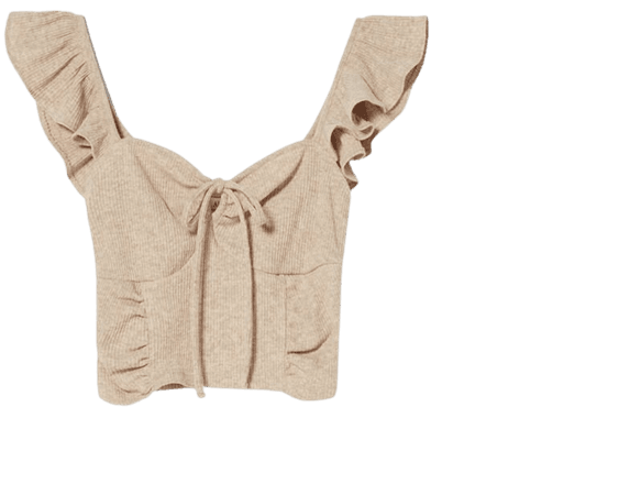 Top with ruffled straps - T-shirts - Woman | Bershka
