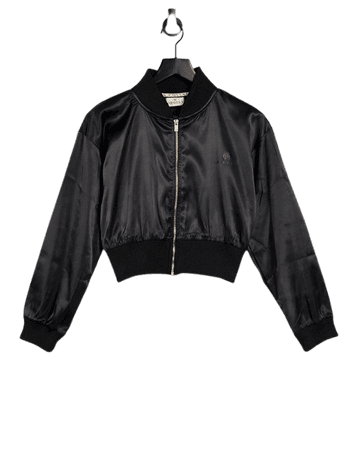 ODolls Collection satin motif bomber jacket in black | ASOS