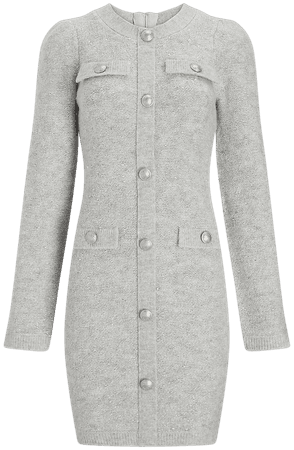 Button Front Mini Sweater Dress | Express