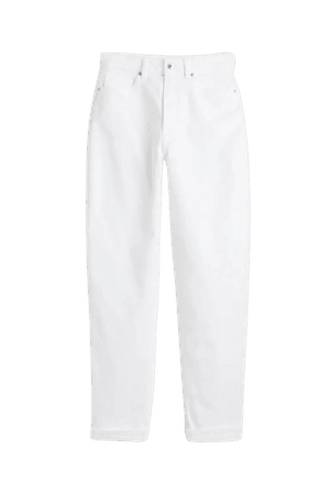 Mom Loose Fit Twill Pants - White - Ladies | H&M US
