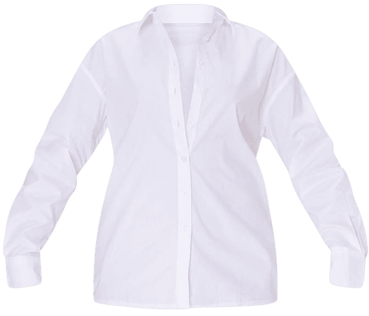 White Cotton Button Shirt | Tops | PrettyLittleThing USA