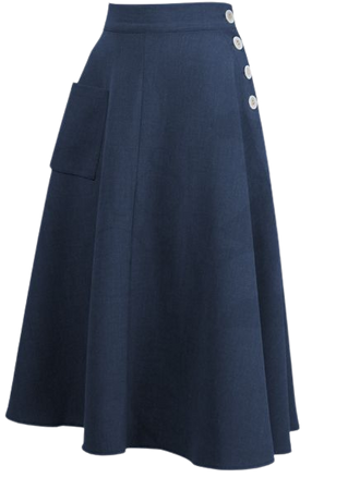 1940s Style Whirlaway Swing Dance Skirt in Navy Blue