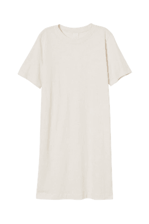 Cotton T-shirt Dress - White - Ladies | H&M US