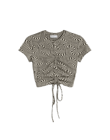 Psychedelic zebra print short sleeve jacquard T-shirt - Tees and tops - Woman | Bershka