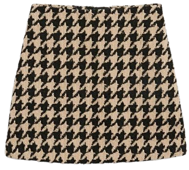 Houndstooth bouclé a-line mini skirt - Houndstooth - Monki WW