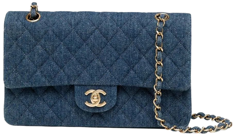 Chanel CHANEL Pre-Owned 1997-1999 Medium Denim Double Flap Shoulder Bag -  Farfetch