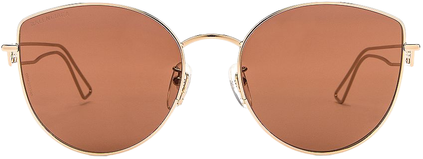 Balenciaga Inception Metal Sunglasses in Shiny Light Gold & Brown | FWRD