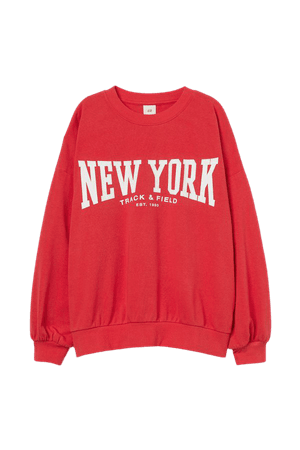 Sweatshirt - Bright red/New York - Ladies | H&M US