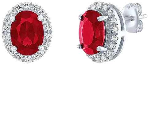 Lab Created Red Ruby Sterling Silver 11.5mm Stud Earrings - JCPenney