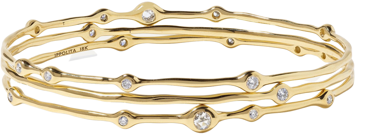 Gold Stardust Superstar set of three 18-karat gold diamond bangles | Ippolita | NET-A-PORTER