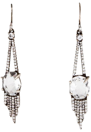 Alexis Bittar Rock Crystal & Sapphire Marquise Sky Drop Earrings - Earrings - WA535996 | The RealReal