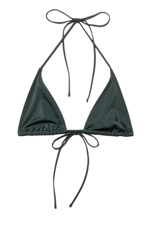 Strappy Triangle Bikini Top - Dark Green - Weekday WW