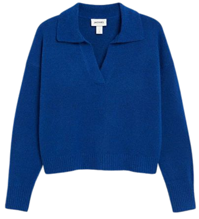 Cobalt blue soft knit polo top - Cobalt blue - Monki WW