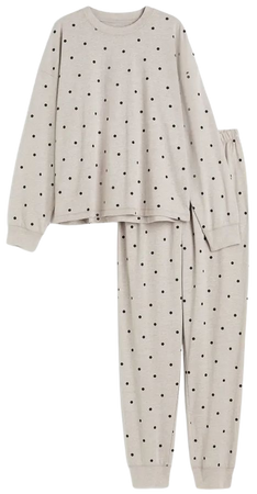 Patterned Jersey Pajamas - Beige/dotted - Ladies | H&M US