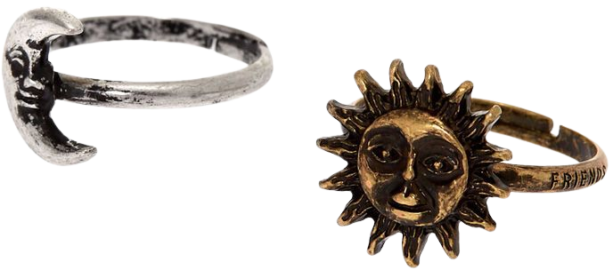 Best Friends Sun & Moon Rings | Claire's US