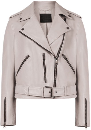 ALLSAINTS US: Womens Balfern Leather Biker Jacket (misty_lilac)