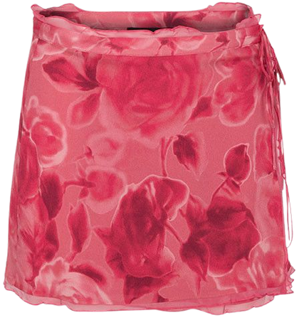 Paloma Crush | Pink floral silk Mini skirt | Réalisation