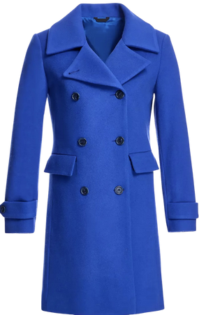 blue wool double breasted coat