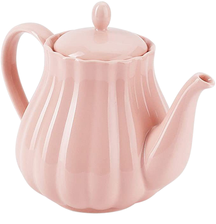 Amazon.com | Sweese 222.108 Ceramic Teapot Pumpkin Fluted Shape, Pink - 28 Ounce: Teapots