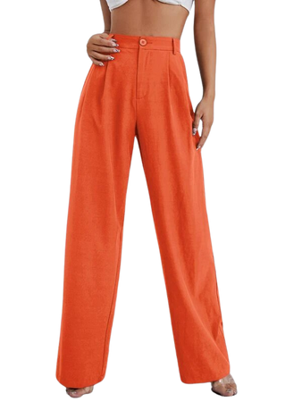 SHEIN Solid Zip Up Straight Leg Pants