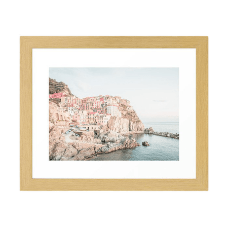 Positano, Italy Amalfi coast pink-peach-white travel photography in hd Framed Art Print by mybelovedprintables | Society6