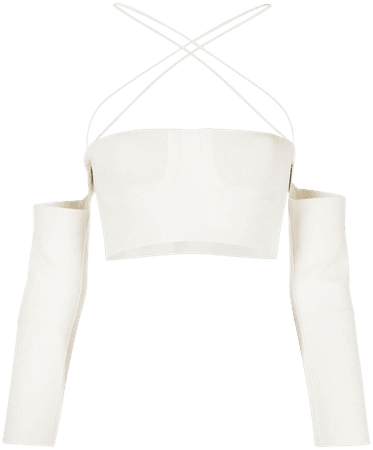 Shop AMBUSH cross-strap cropped top with Express Delivery - FARFETCH