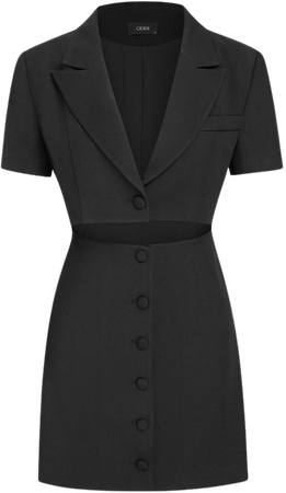 V-neck Button Solid Short Sleeve Mini Shirt Dress - Cider