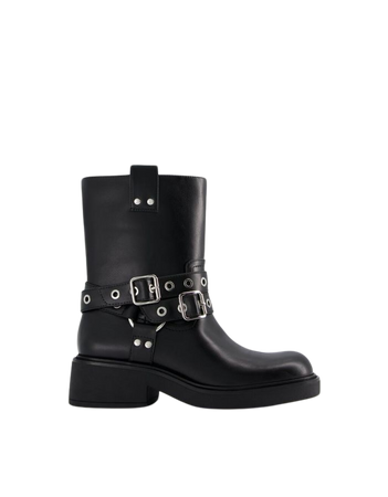 Flat ankle boots with straps with eyelets and buckles - Shoes - Women | Bershka