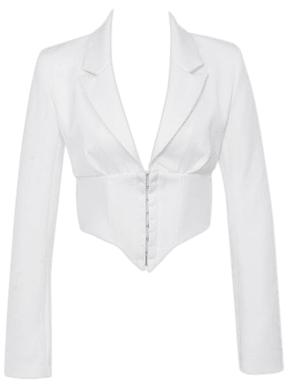 Clothing : Jackets : 'Isobel' White Waist Cinching Corset Jacket