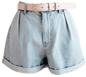Shorts with pink belt