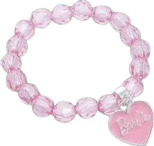 pink barbie beaded bracelet