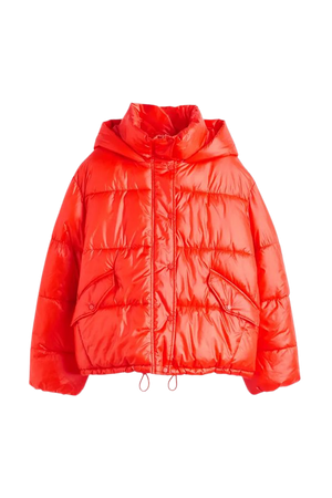 Hooded puffer jacket - Red - Ladies | H&M US