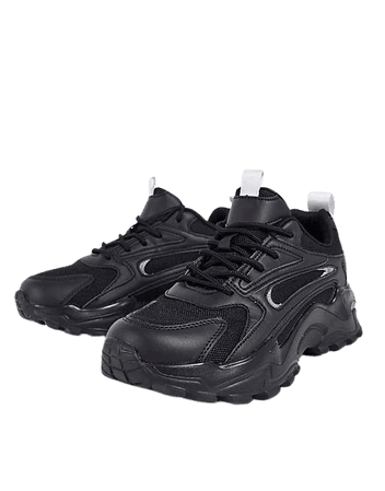 Topshop Casey chunky sneakers in black | ASOS