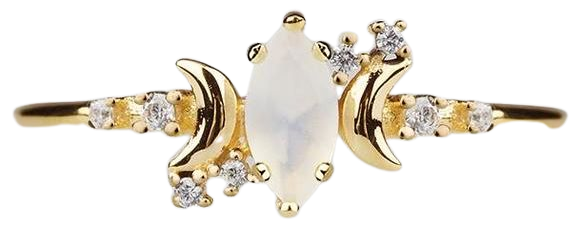 MOONDANCE. Opal & Cubic Zirconia Gold Ring – REGALROSE