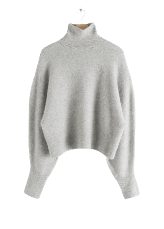 Soft Wool Blend Turtleneck Sweater - Grey - Turtlenecks - & Other Stories