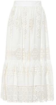 Cotton lace maxi skirt