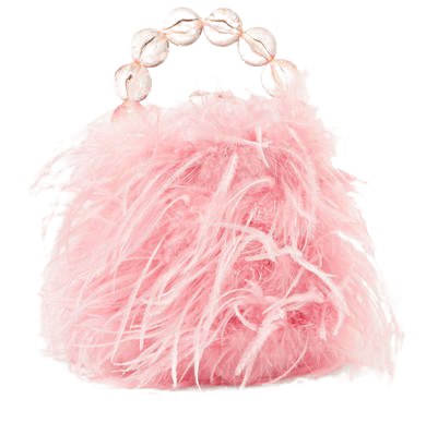 Vanina - Inagua Faux Pearl And Feather Tote - Pink
