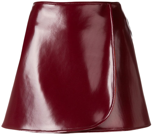 Emilio Pucci Bordeaux Patent Mini Skirt