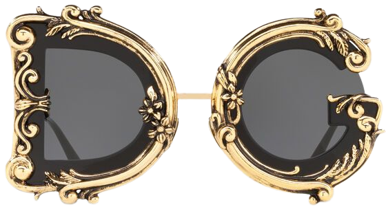 DG Baroque Sunglasses in Black and Gold for Women | Dolce&Gabbana®