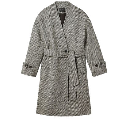 Collarless Cardigan Coat