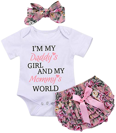 Amazon.com: Catpapa 3PCS Newborn Baby Girl Romper Jumpsuit Bodysuit +Pants Shorts+Headband Outfit Set (White02, 0-6 Month): Gateway