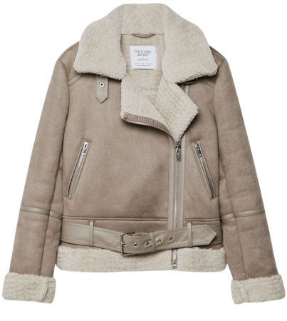 Faux suede faux shearling biker jacket - Women's See all | Stradivarius United States
